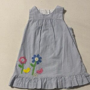 Toddler Girls Florence Eiseman Dress with Floral/Bird Appliqué